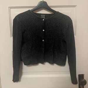 ZARA cardigan sparkles with metallic thread detail